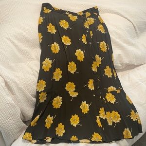 Madewell floral midi skirt